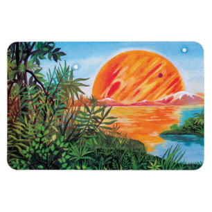 Landscape on Europa - Sci Fi Jupiter Moon Painting Magnet