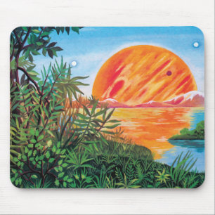 Landscape on Europa - Sci Fi Jupiter Moon Painting Mouse Pad