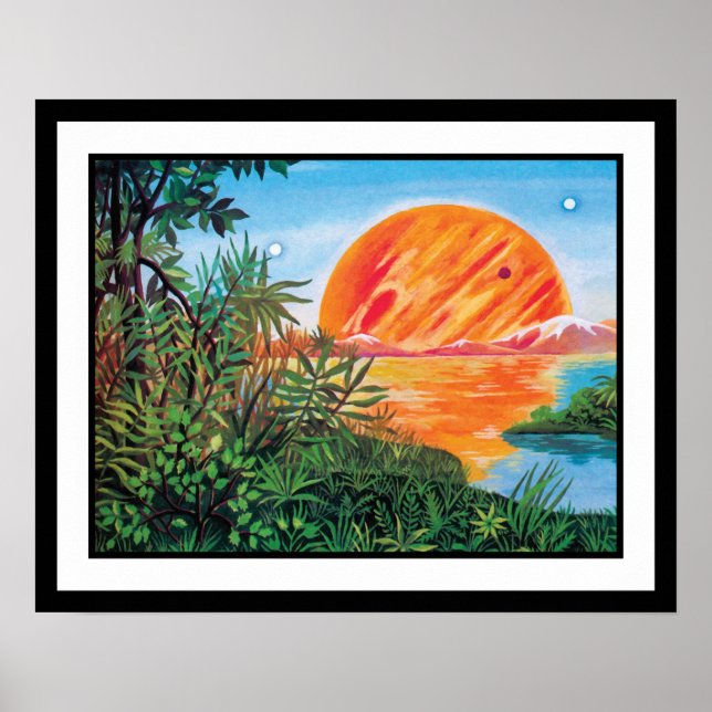 Landscape on Europa - Sci Fi Jupiter Moon Painting Poster (Front)