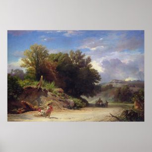 Landscape on the Outskirts of Rome, 1853 Poster