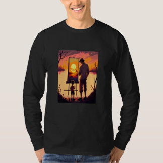 Landscape Painting Collector Painter Dad In Sunset T-Shirt