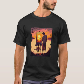 Landscape Painting Collector Painter Dad In Sunset T-Shirt