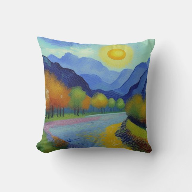 Landscape painting cushion (Front)