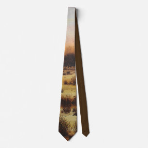landscape painting design autumn colours tie