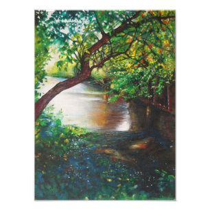 Landscape Painting Michigan River Photo Print