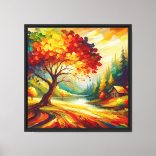 Landscape Painting With Bright Colours-96772 Canvas Print