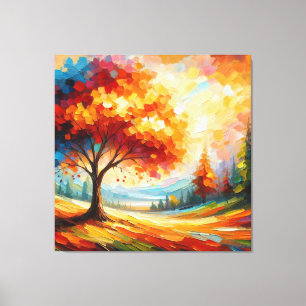 Landscape Painting With Bright Colours Canvas Print