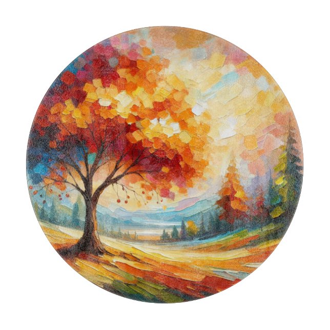 Landscape Painting With Bright Colours Cutting Board (Front)