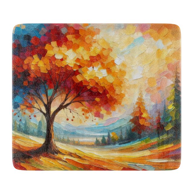 Landscape Painting With Bright Colours Cutting Board (Front)