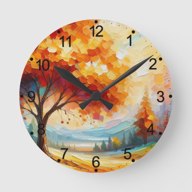 Landscape Painting With Bright Colours Round Clock (Front)