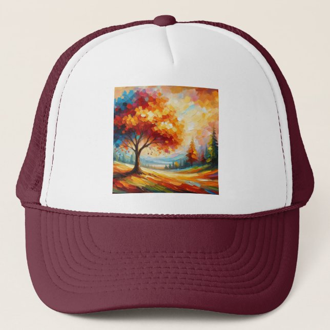 Landscape Painting With Bright Colours Trucker Hat (Front)
