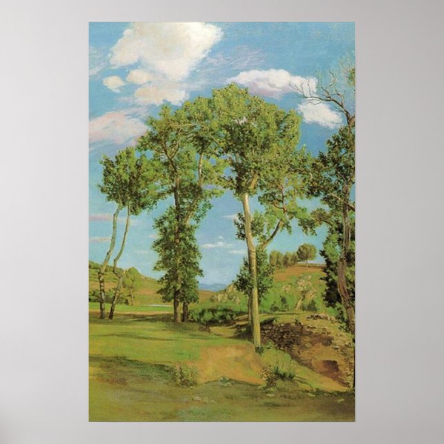 Landscape Paysage Frederic Bazille Impressionist Poster (Front)