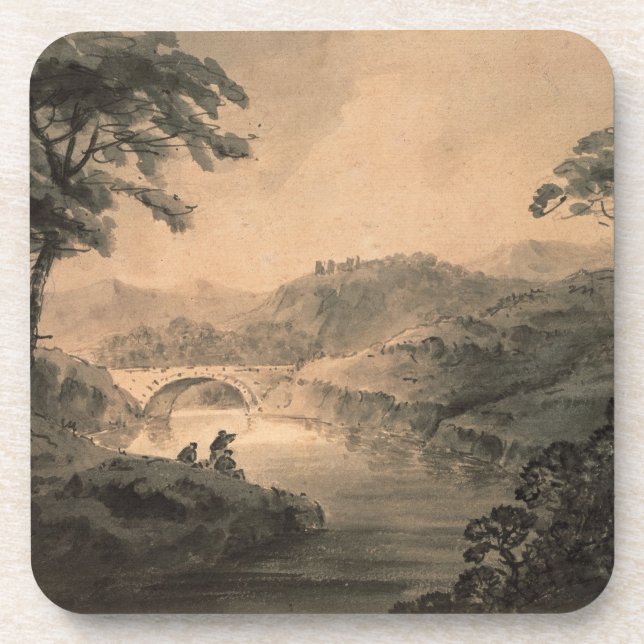 Landscape (pen & ink wash) coaster (Front)