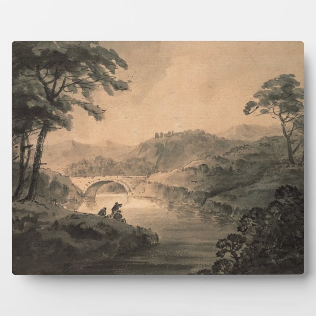 Landscape (pen & ink wash) plaque (Front)