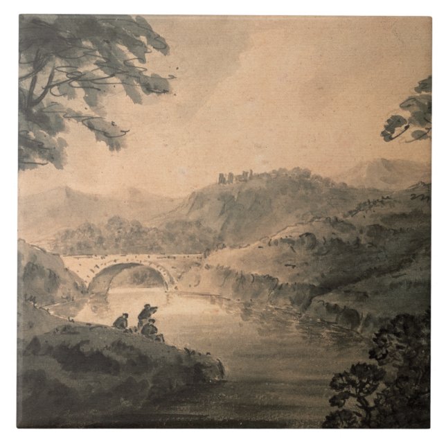 Landscape (pen & ink wash) tile (Front)