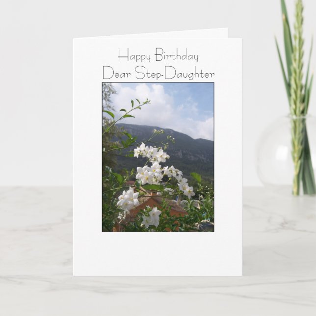 Landscape Personalised Step Daughter Birthday Card (Front)