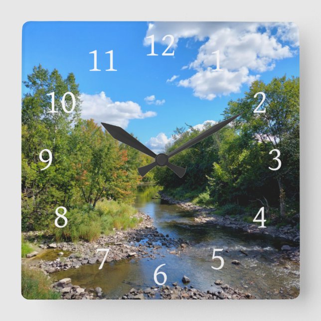 Landscape Photo 176 river Square Wall Clock (Front)