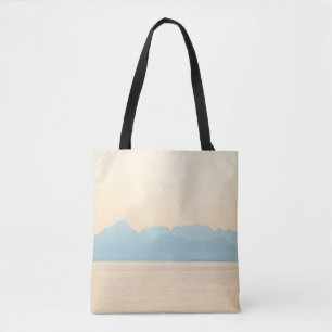 LANDSCAPE PHOTO OF A MOUNTAIN AND BODY OF WATER TOTE BAG
