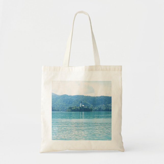Landscape Photography Lake Mountain Blue Slovenia Tote Bag (Front)