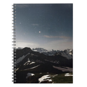 LANDSCAPE PHOTOGRAPHY OF BLACK AND WHITE MOUNTAIN NOTEBOOK