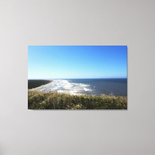 Landscape photography of sea, beach, blue sky canvas print