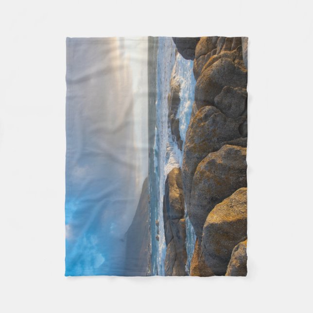 landscape photography of seashore fleece blanket (Front)