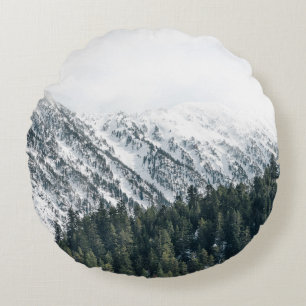 LANDSCAPE PHOTOGRAPHY OF TREES ROUND CUSHION
