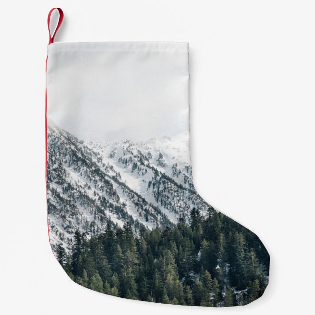 LANDSCAPE PHOTOGRAPHY OF TREES SMALL CHRISTMAS STOCKING (Front)