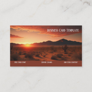 Landscape Photography Sunset Desert Business Card