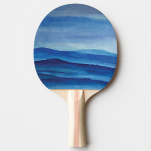 Landscape Ping Pong Paddle, Red Rubber Back Ping Pong Paddle