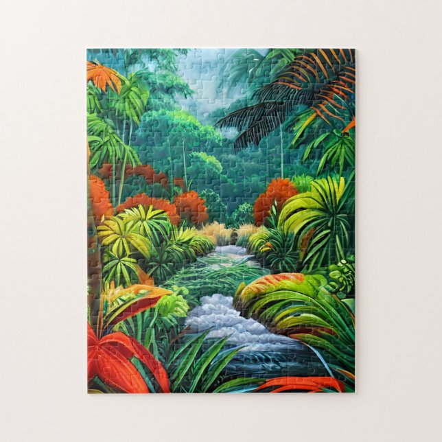 Landscape Portrait of a Jungle Jigsaw Puzzle (Vertical)