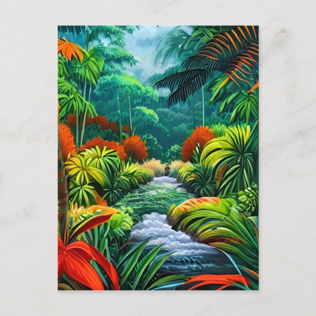 Landscape Portrait of a Jungle  Postcard (Front)