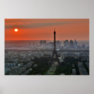 Landscape Poster - Dawn in Paris Eiffel Tower
