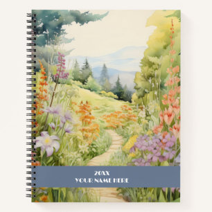 Landscape Quiet path through  forest Notebook