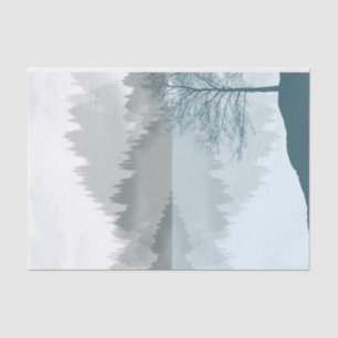 Landscape Reflection Lake Trees Green Tissue Paper