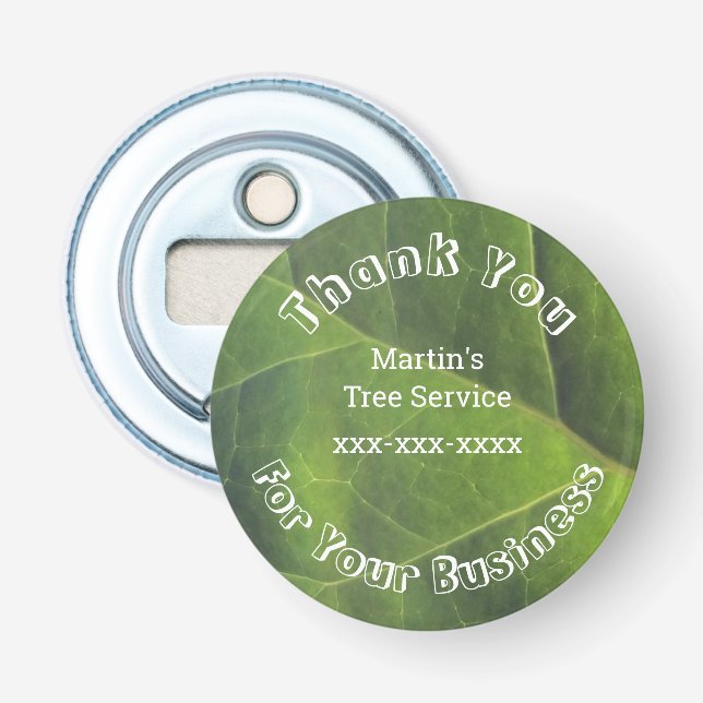 Landscape Service Business Customer Appreciation Bottle Opener (Front)