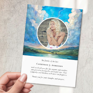 Landscape Sky Memorial Photo Sympathy Funeral Thank You Card