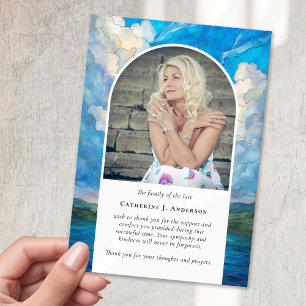 Landscape Sky Memorial Photo Sympathy Funeral Thank You Card