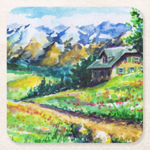Landscape Square Paper Coaster