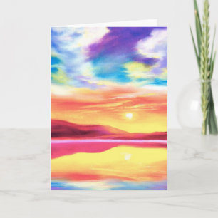 Landscape Sunset Lake Scene - Multi Thank You Card