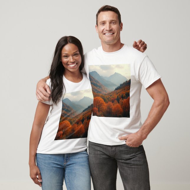 Landscape T-shirt with maple leaves (Unisex)