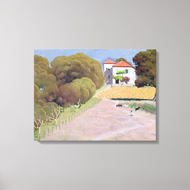 Landscape, The House with the Red Roof, 1924 Canvas Print (Front)