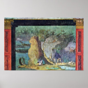Landscape To The Odyssey By Römischer Meister Um Poster