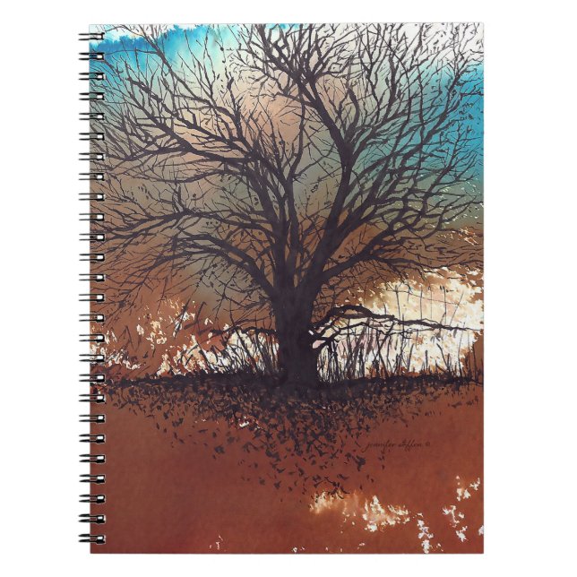 Landscape Tree Watercolor Painting Notebook (Front)
