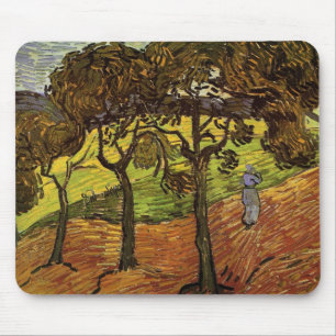 Landscape, Trees and Figures by Vincent van Gogh Mouse Pad