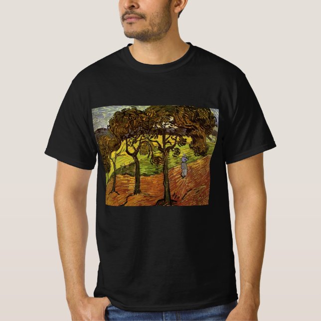 Landscape, Trees and Figures by Vincent van Gogh T-Shirt (Front)