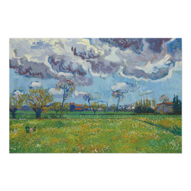 Landscape Under a Stormy Sky Vincent Gogh  Poster (Front)