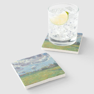 Landscape Under a Stormy Sky Vincent Gogh Stone Coaster