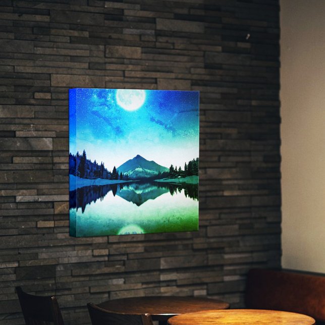 Landscape under the Moon light Canvas Print (Creator Uploaded)