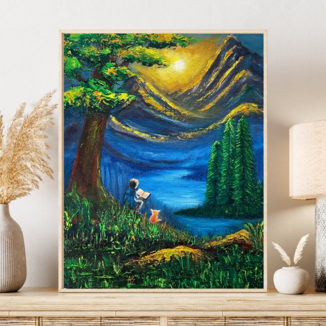 Landscape Vibrant Colours Sunset Reading Fine Art Poster (Creator Uploaded)